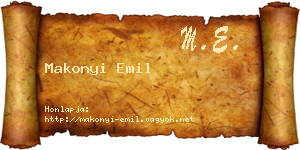 Makonyi Emil névjegykártya